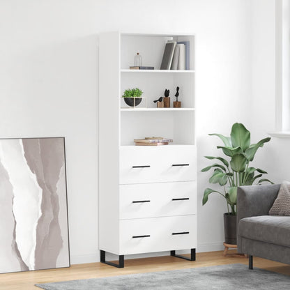 vidaXL Highboard White 69,5x34x180 cm Engineered Wood