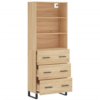 vidaXL Highboard Sonoma Oak 69,5x34x180 cm Engineered Wood