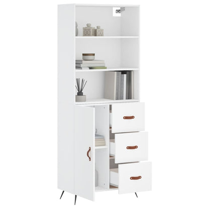 vidaXL Highboard White 69,5x34x180 cm Engineered Wood