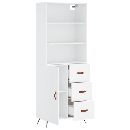 vidaXL Highboard White 69,5x34x180 cm Engineered Wood