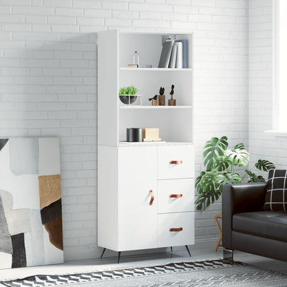 vidaXL Highboard White 69,5x34x180 cm Engineered Wood
