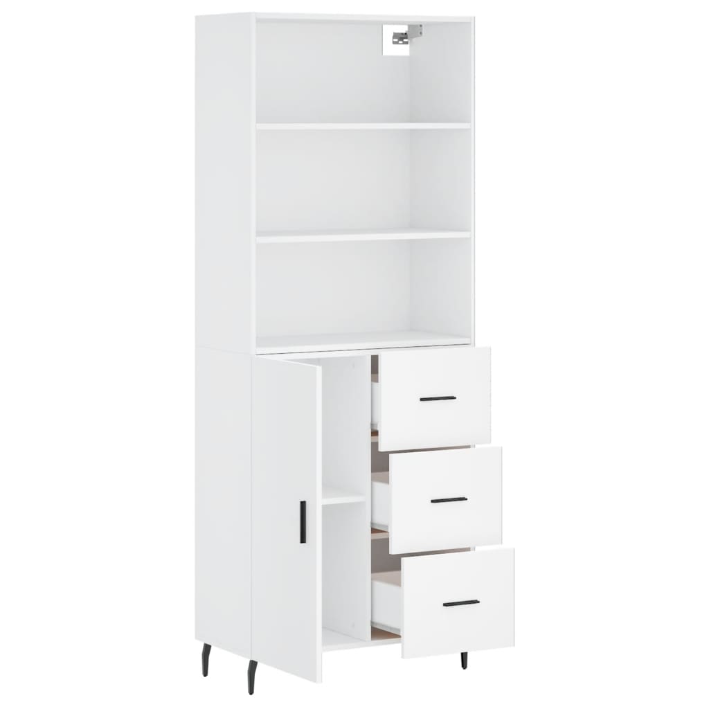 vidaXL Highboard White 69,5x34x180 cm Engineered Wood