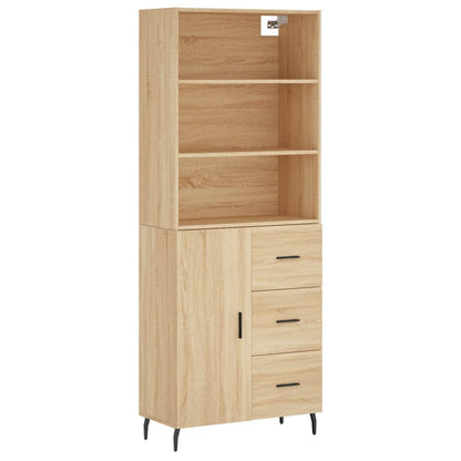 vidaXL Highboard Sonoma Oak 69,5x34x180 cm Engineered Wood