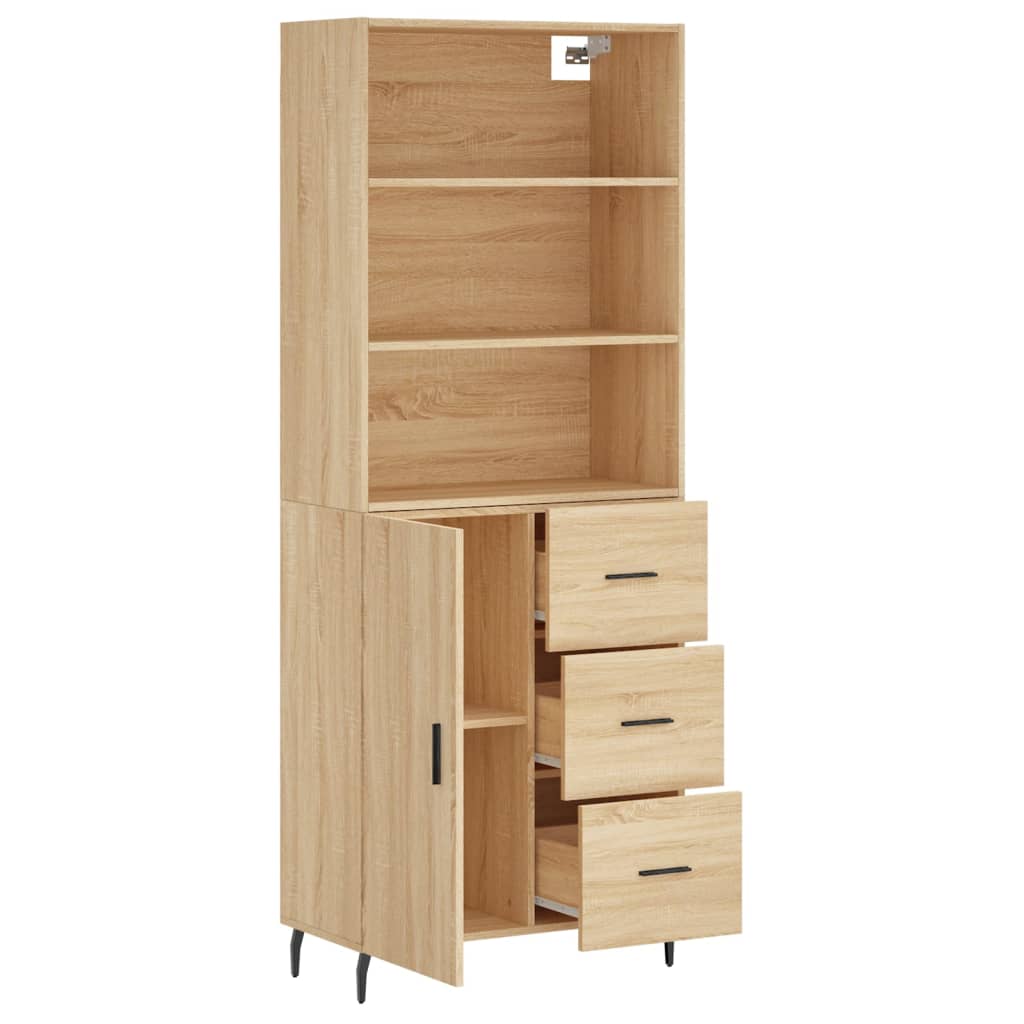 vidaXL Highboard Sonoma Oak 69,5x34x180 cm Engineered Wood