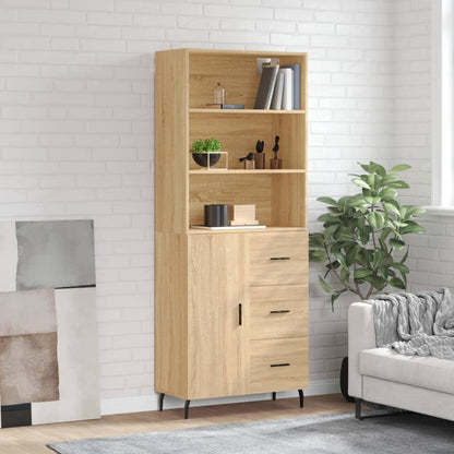 vidaXL Highboard Sonoma Oak 69,5x34x180 cm Engineered Wood