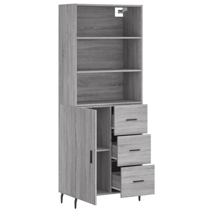 vidaXL Highboard Grey Sonoma 69,5x34x180 cm Engineered Wood