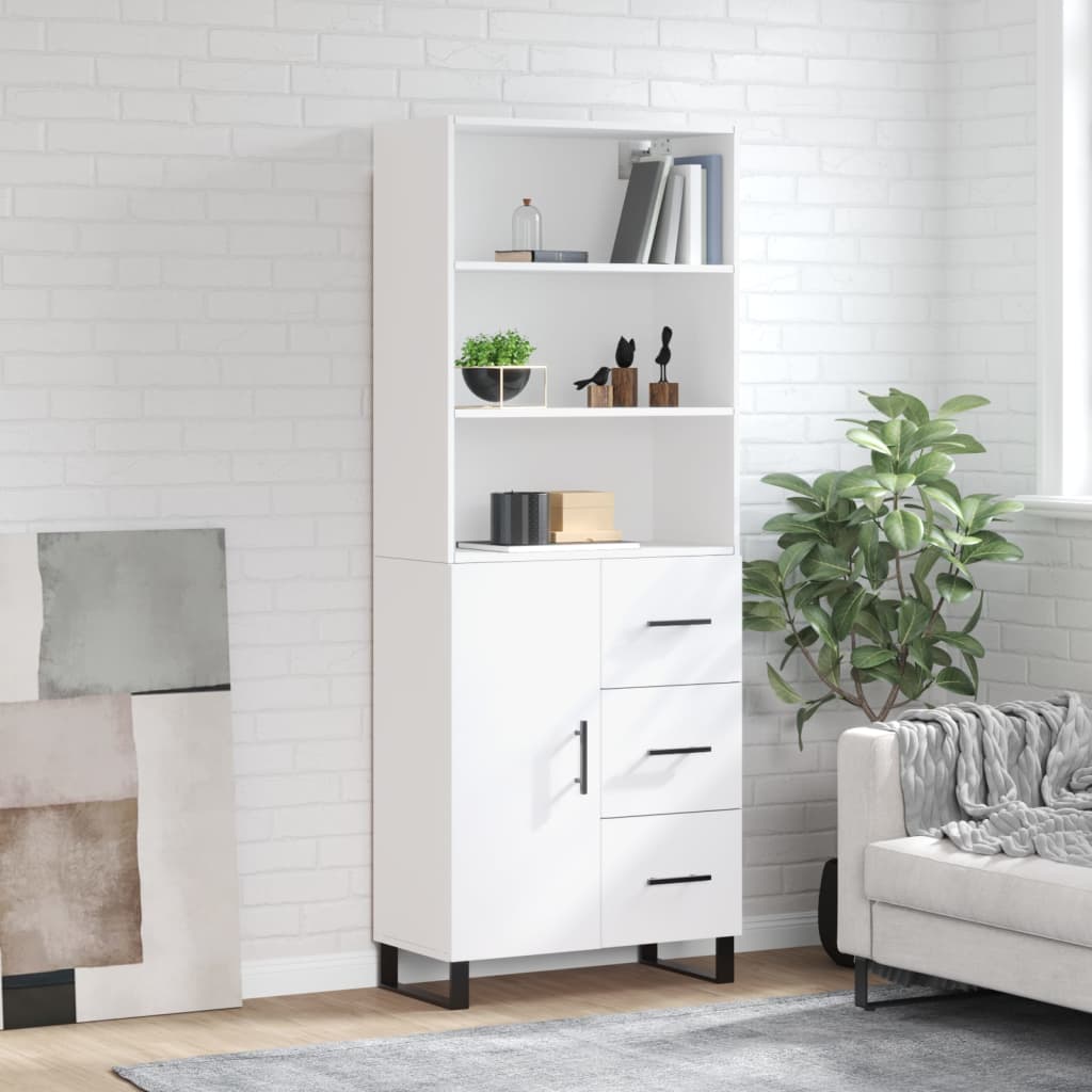 vidaXL Highboard White 69,5x34x180 cm Engineered Wood