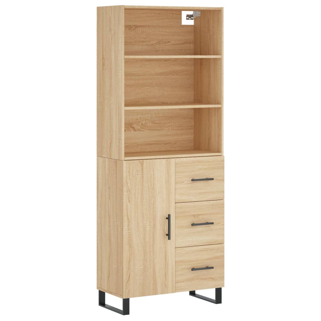 vidaXL Highboard Sonoma Oak 69,5x34x180 cm Engineered Wood