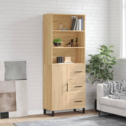 vidaXL Highboard Sonoma Oak 69,5x34x180 cm Engineered Wood