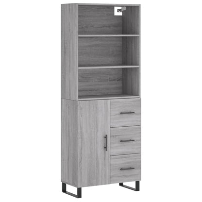 vidaXL Highboard Grey Sonoma 69,5x34x180 cm Engineered Wood