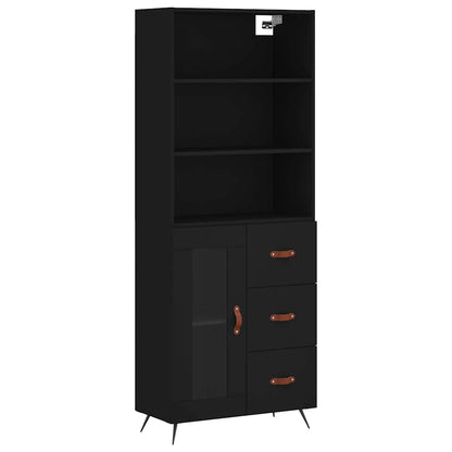 vidaXL Highboard Black 69,5x34x180 cm Engineered Wood
