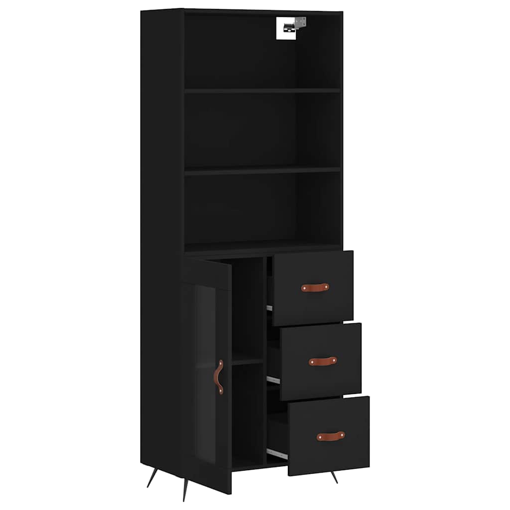 vidaXL Highboard Black 69,5x34x180 cm Engineered Wood