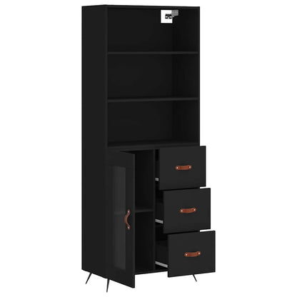 vidaXL Highboard Black 69,5x34x180 cm Engineered Wood