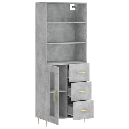 vidaXL Highboard Concrete Grey 69,5x34x180 cm Engineered Wood