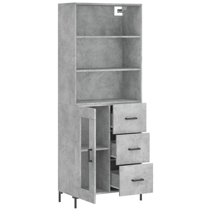 vidaXL Highboard Concrete Grey 69,5x34x180 cm Engineered Wood