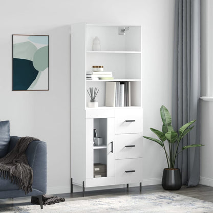 vidaXL Highboard White 69,5x34x180 cm Engineered Wood