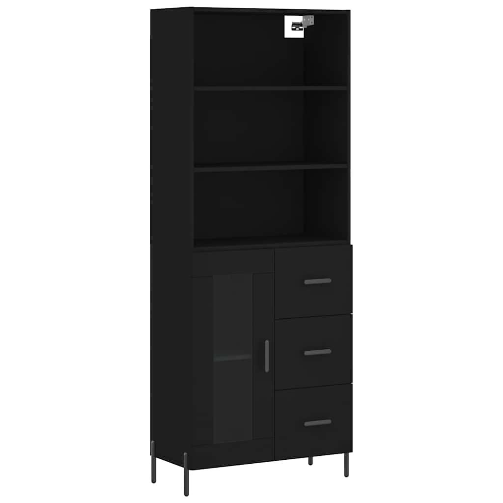 vidaXL Highboard Black 69,5x34x180 cm Engineered Wood