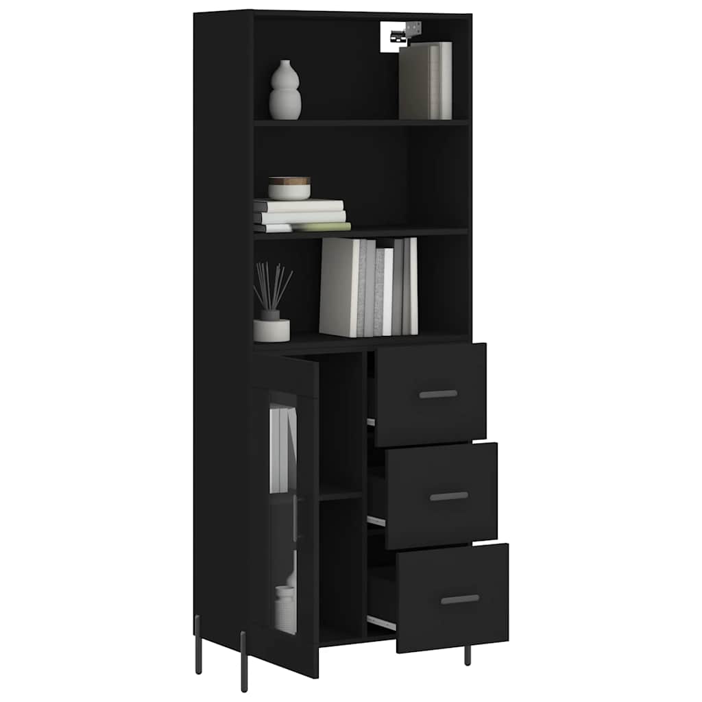 vidaXL Highboard Black 69.5x34x180 cm Engineered Wood