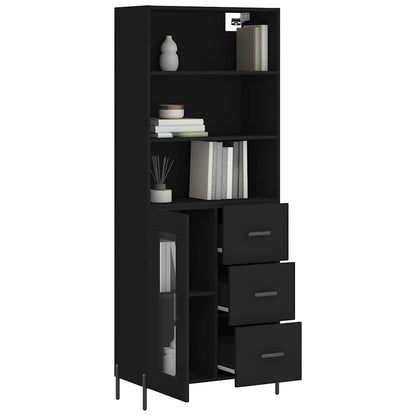 vidaXL Highboard Black 69.5x34x180 cm Engineered Wood