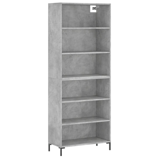 vidaXL Highboard Concrete Grey 69,5x32,5x180 cm Engineered Wood