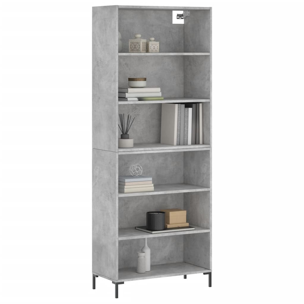 vidaXL Highboard Concrete Grey 69,5x32,5x180 cm Engineered Wood