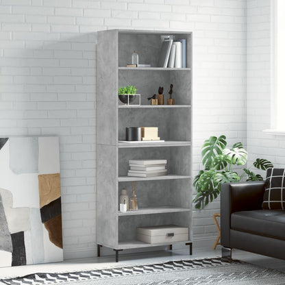 vidaXL Highboard Concrete Grey 69,5x32,5x180 cm Engineered Wood
