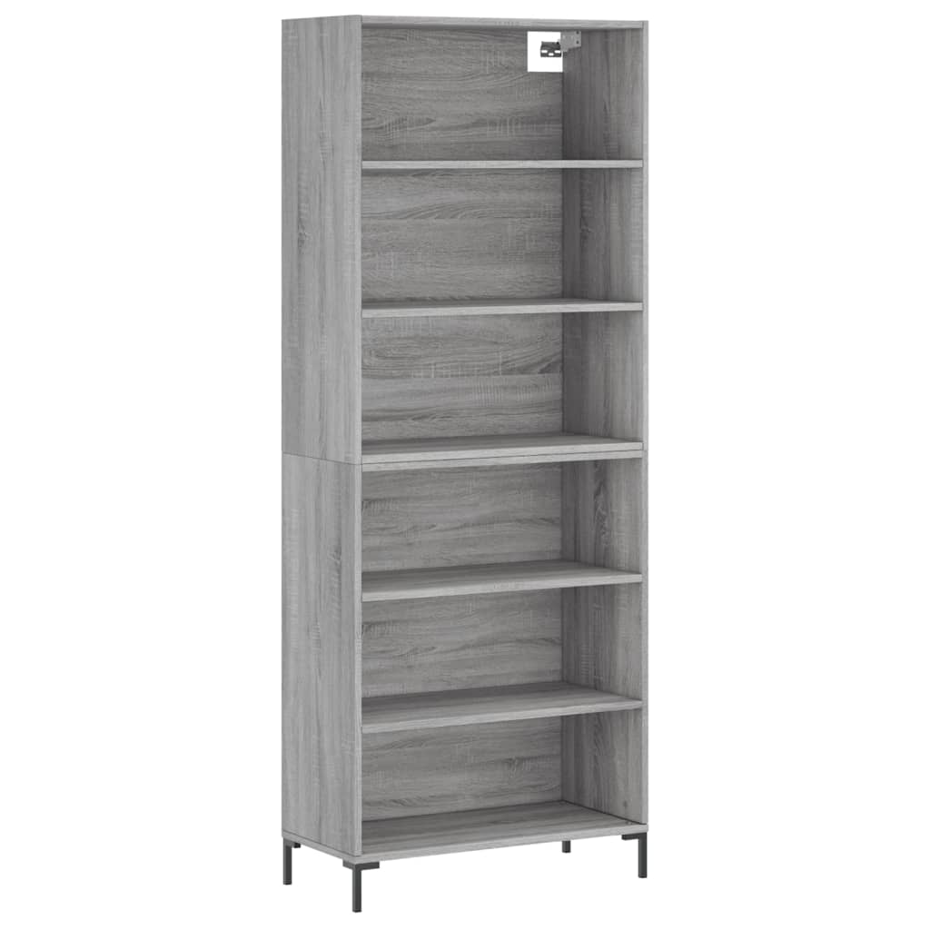 vidaXL Highboard Grey Sonoma 69,5x32,5x180 cm Engineered Wood