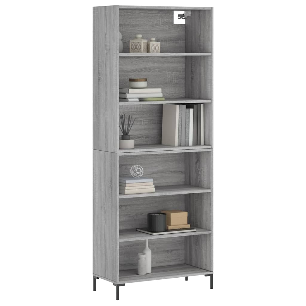 vidaXL Highboard Grey Sonoma 69,5x32,5x180 cm Engineered Wood