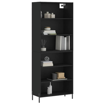 vidaXL Highboard Black 69,5x32,5x180 cm Engineered Wood