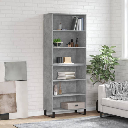 vidaXL Highboard Concrete Grey 69,5x32,5x180 cm Engineered Wood
