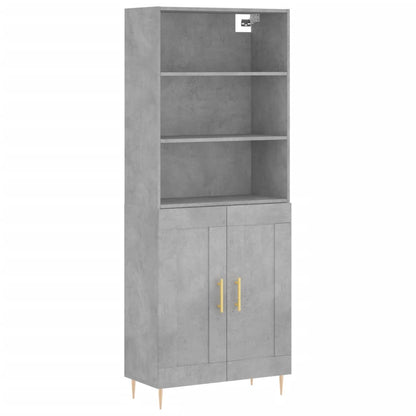 vidaXL Highboard Concrete Grey 69,5x34x180 cm Engineered Wood