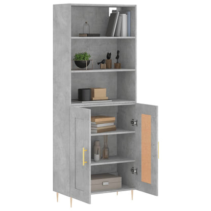 vidaXL Highboard Concrete Grey 69,5x34x180 cm Engineered Wood