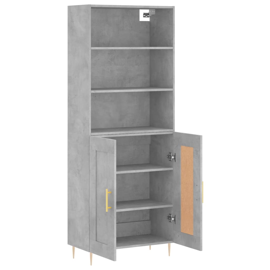 vidaXL Highboard Concrete Grey 69,5x34x180 cm Engineered Wood
