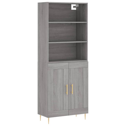 vidaXL Highboard Grey Sonoma 69,5x34x180 cm Engineered Wood