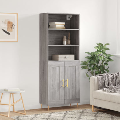vidaXL Highboard Grey Sonoma 69,5x34x180 cm Engineered Wood