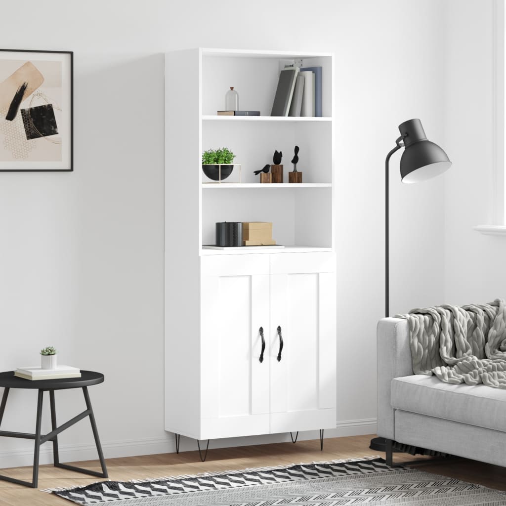 vidaXL Highboard White 69,5x34x180 cm Engineered Wood