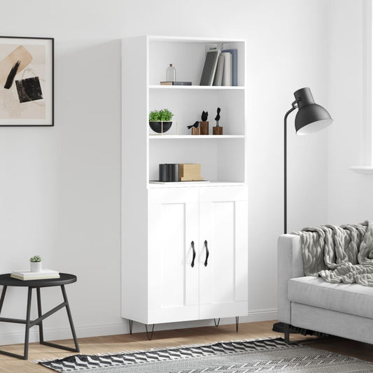 vidaXL Highboard White 69,5x34x180 cm Engineered Wood