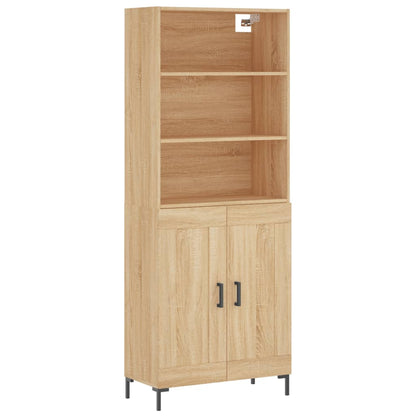 vidaXL Highboard Sonoma Oak 69,5x34x180 cm Engineered Wood