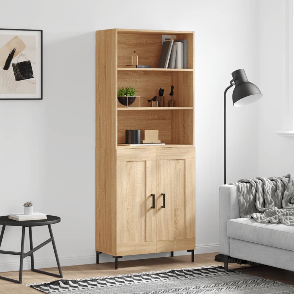 vidaXL Highboard Sonoma Oak 69,5x34x180 cm Engineered Wood