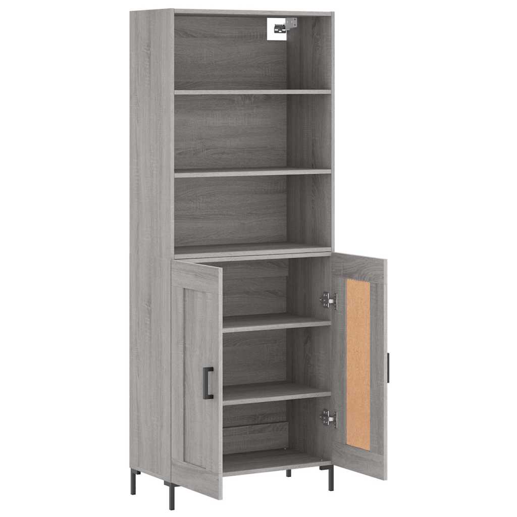 vidaXL Highboard Grey Sonoma 69,5x34x180 cm Engineered Wood