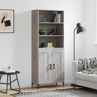 vidaXL Highboard Grey Sonoma 69,5x34x180 cm Engineered Wood