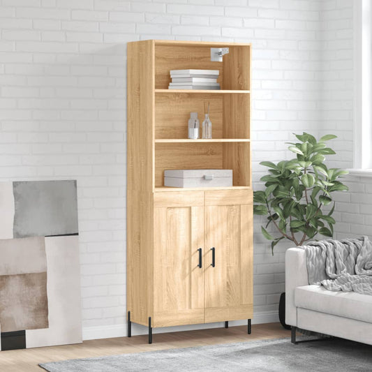 vidaXL Highboard Sonoma Oak 69.5x34x180 cm Engineered Wood