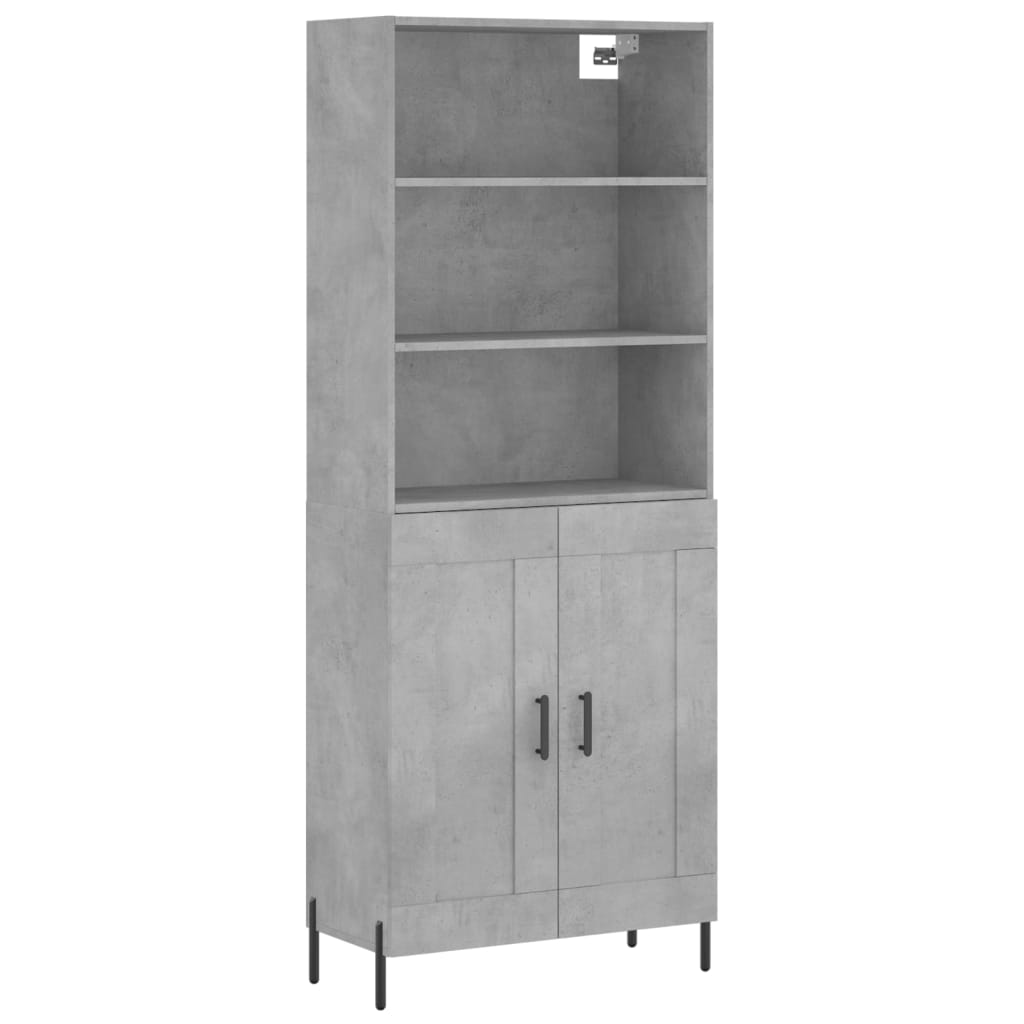 vidaXL Highboard Concrete Grey 69,5x34x180 cm Engineered Wood