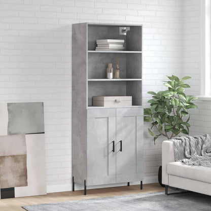 vidaXL Highboard Concrete Grey 69,5x34x180 cm Engineered Wood