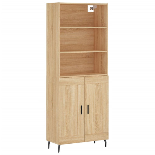 vidaXL Highboard Sonoma Oak 69,5x34x180 cm Engineered Wood
