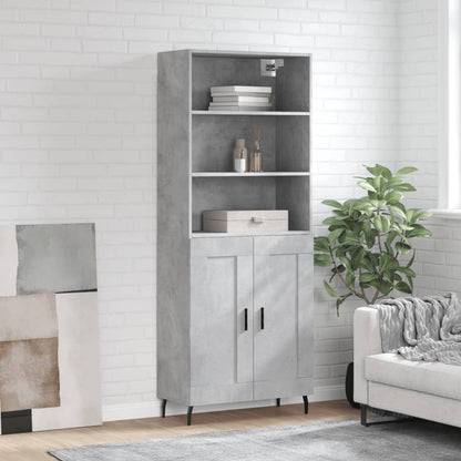 vidaXL Highboard Concrete Grey 69,5x34x180 cm Engineered Wood