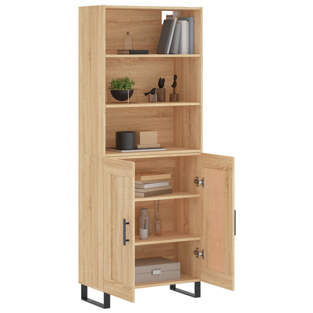 vidaXL Highboard Sonoma Oak 69.5x34x180 cm Engineered Wood