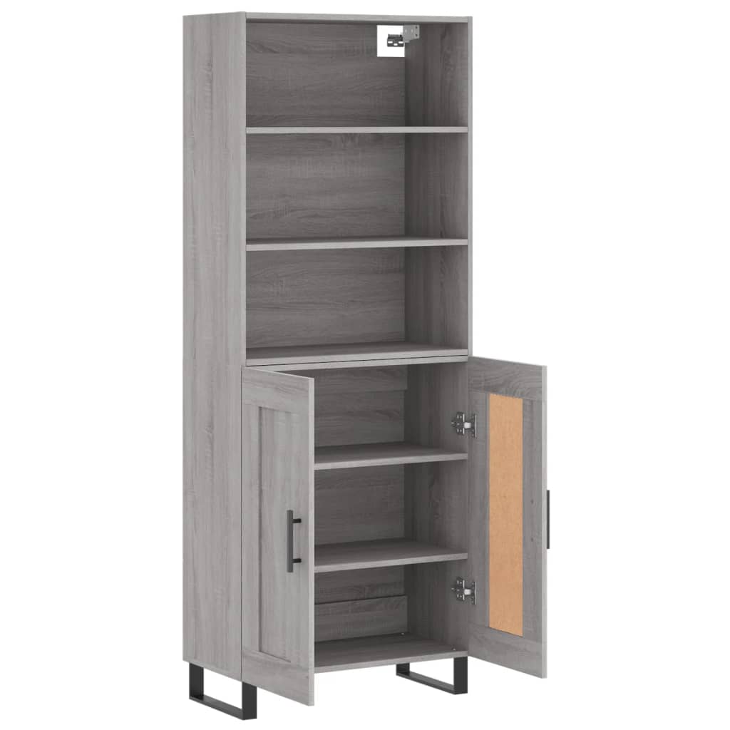 vidaXL Highboard Grey Sonoma 69,5x34x180 cm Engineered Wood