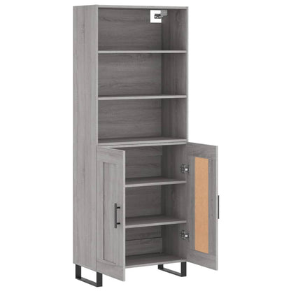 vidaXL Highboard Grey Sonoma 69,5x34x180 cm Engineered Wood