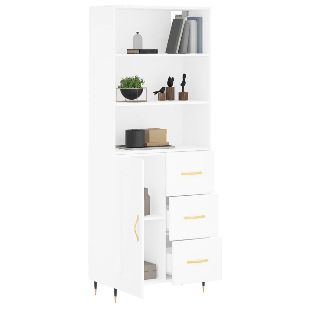 vidaXL Highboard White 69,5x34x180 cm Engineered Wood